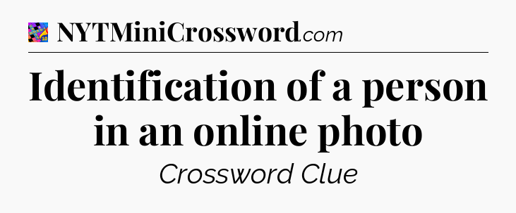 Identification of a person in an online photo Crossword Clue