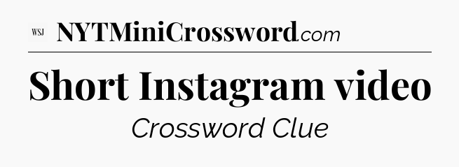 Short Instagram video - WSJ Crossword