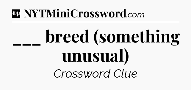 ___ breed (something unusual) Crossword Clue