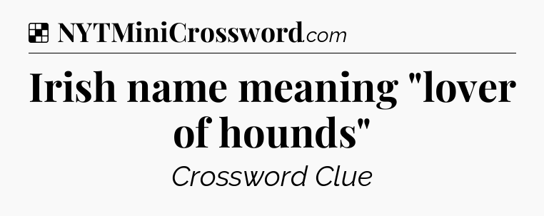 Solution: Irish name meaning 