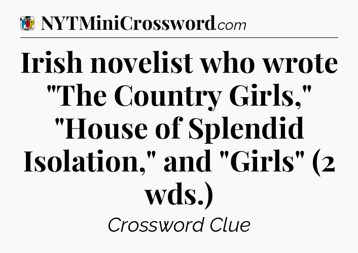 Irish novelist who wrote 