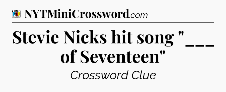 Stevie Nicks hit song 