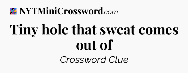 Tiny hole that sweat comes out of Crossword Clue