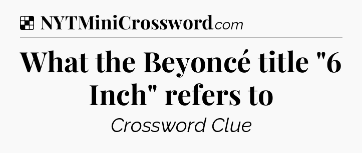 Solution: What the Beyoncé title 