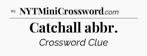 Catchall abbr - WSJ Crossword