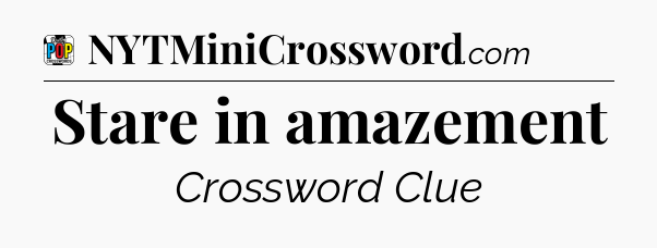 Stare in amazement Crossword Clue