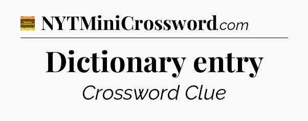 Dictionary entry - Eugene Sheffer Crossword