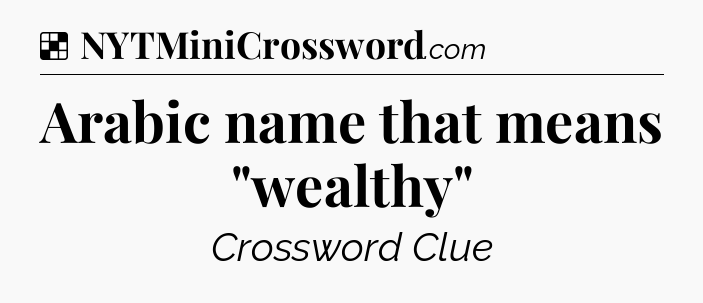 Solution: Arabic name that means 
