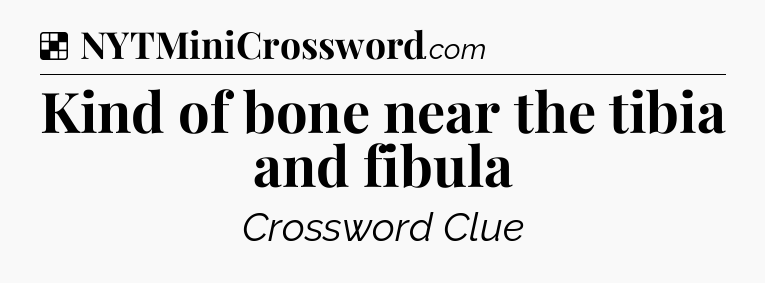 Solution: Kind of bone near the tibia and fibula - NYT Crossword