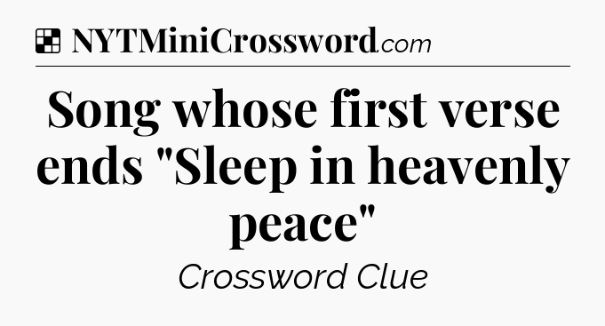 Solution: Song whose first verse ends 