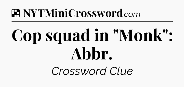 Solution: Cop squad in 