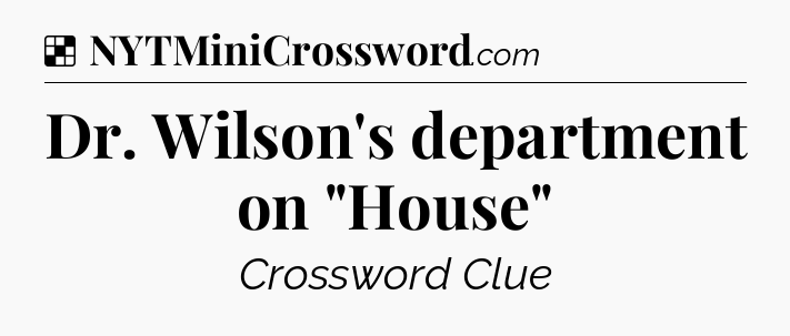 Solution: Dr. Wilson's department on 
