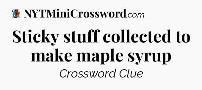 Sticky stuff collected to make maple syrup Crossword Clue