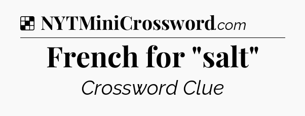 Solution: French for 