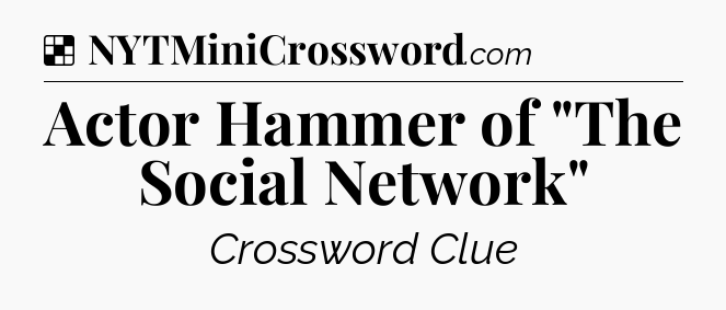 Solution: Actor Hammer of 