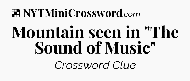 Solution: Mountain seen in 