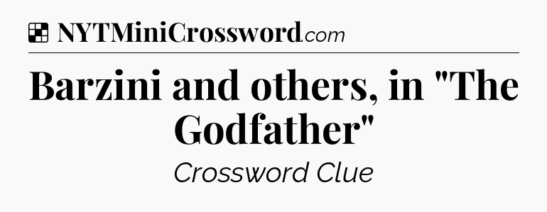 Solution: Barzini and others, in 