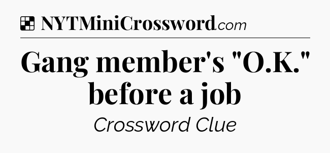 Solution: Gang member's 