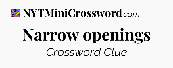 Narrow openings Crossword Clue