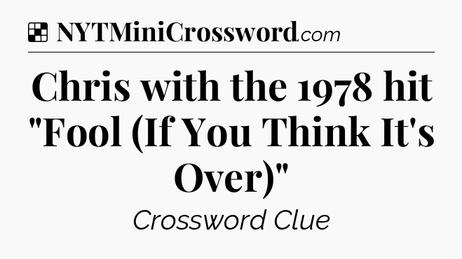 Solution: Chris with the 1978 hit 