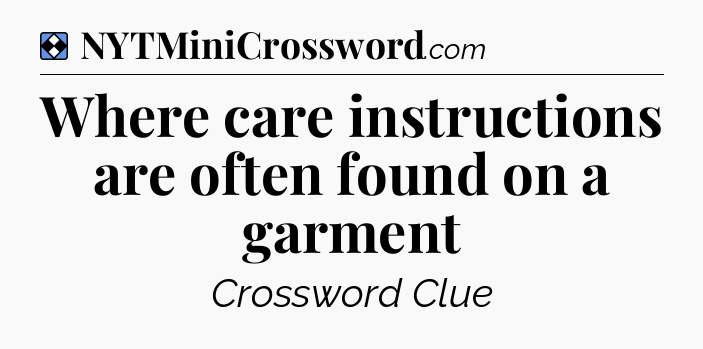 Solution: Where care instructions are often found on a garment - NYT Mini Crossword