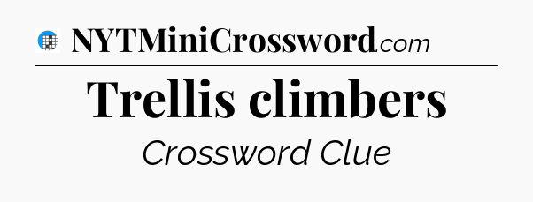 Trellis climbers Crossword Clue