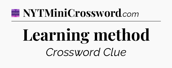 Learning method - Thomas Joseph Crossword
