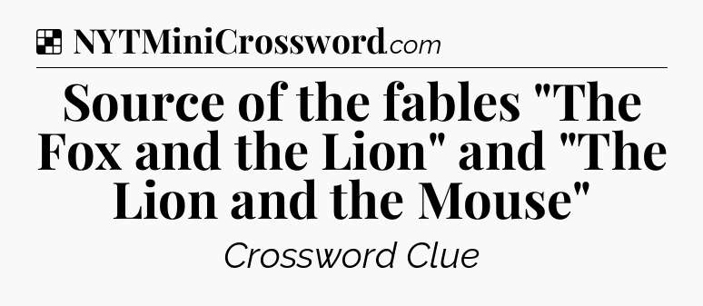 Solution: Source of the fables 