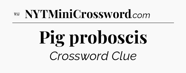 Pig proboscis - WSJ Crossword