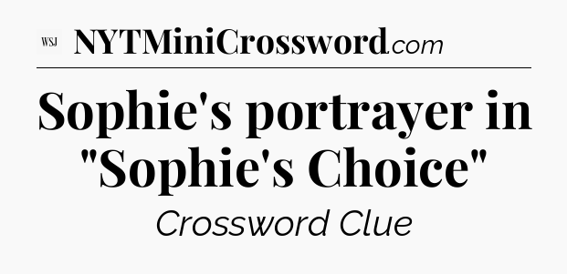 Sophie's portrayer in 