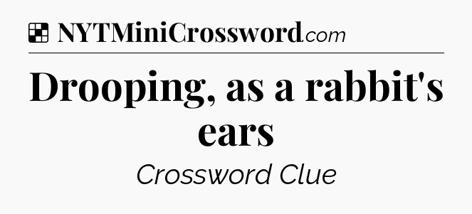Solution: Drooping, as a rabbit's ears - NYT Crossword
