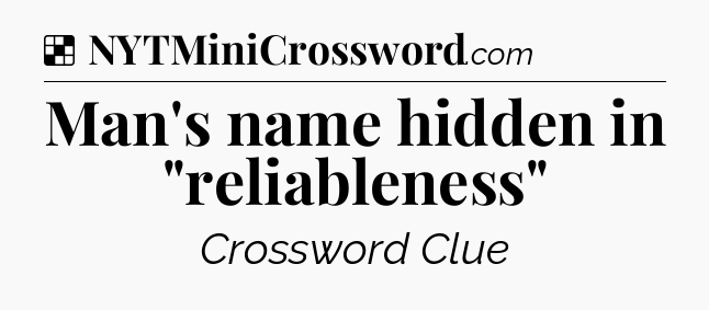 Solution: Man's name hidden in 