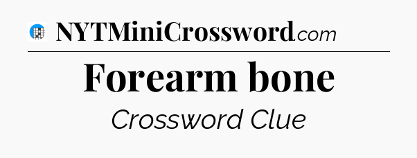 Forearm bone Crossword Clue