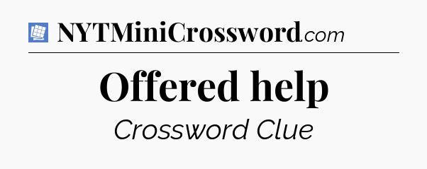Offered help Puzzle Page Crossword Clue