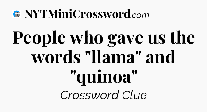 People who gave us the words 