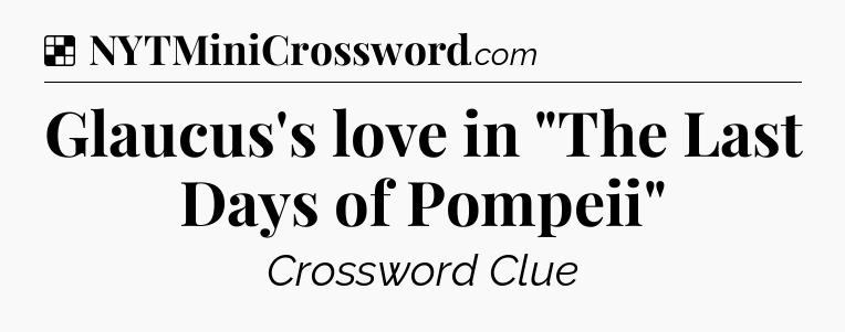 Solution: Glaucus's love in 