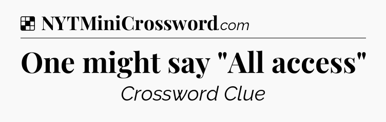 Solution: One might say 