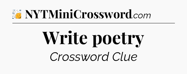 Write poetry - 7 Little Words