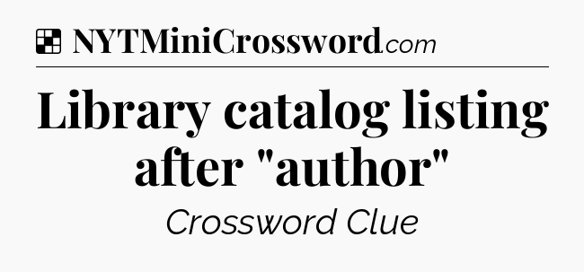 Solution: Library catalog listing after 