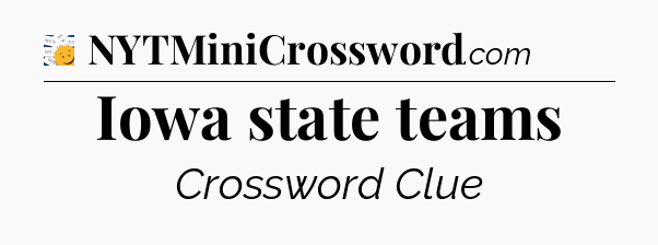 Iowa state teams - 7 Little Words