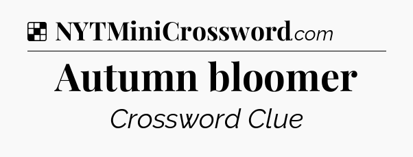 Solution: Autumn bloomer - NYT Crossword