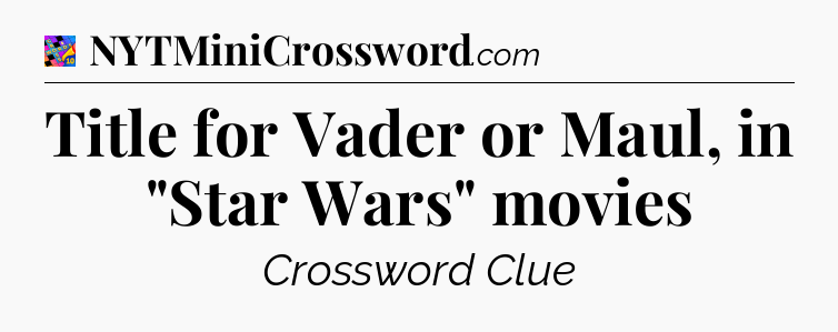 Title for Vader or Maul, in 