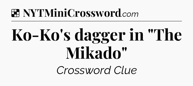 Solution: Ko-Ko's dagger in 