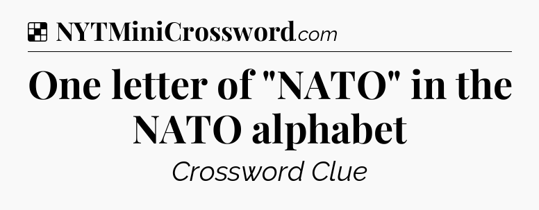 Solution: One letter of 