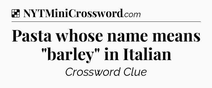 Solution: Pasta whose name means 