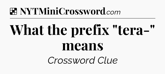 Solution: What the prefix 