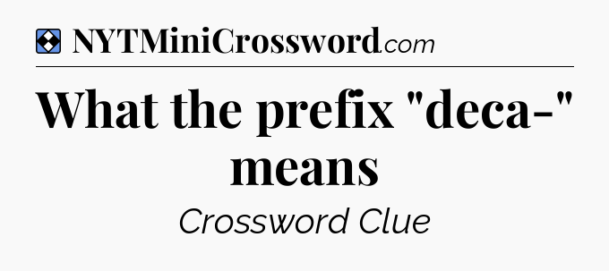 Solution: What the prefix 