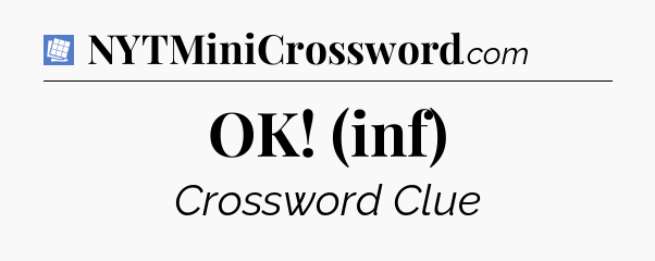 OK! (inf) Puzzle Page Crossword Clue