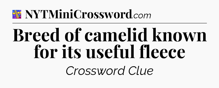 Breed of camelid known for its useful fleece Codycross