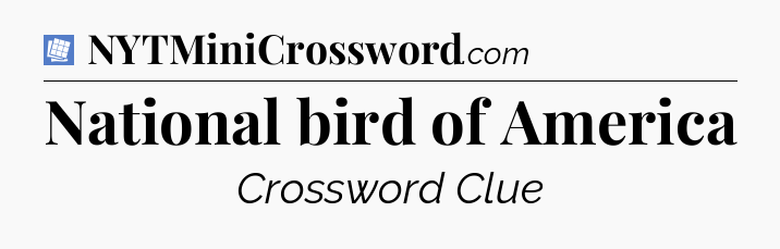 National bird of America Puzzle Page Crossword Clue
